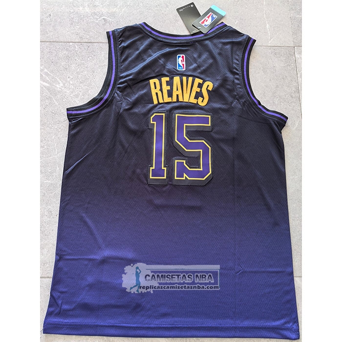 Camiseta Los Angeles Lakers Austin Reaves NO 15 Ciudad 2024-25 Violeta